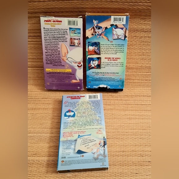 Pinky And The Brain- Christmas, Cosmic Attractions, World Domination Tour- VHS - Picture 2 of 8